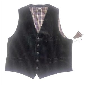 Black velvet pinstripe vest